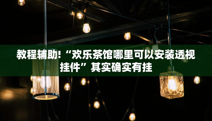 教程辅助!“欢乐茶馆哪里可以安装透视挂件”其实确实有挂