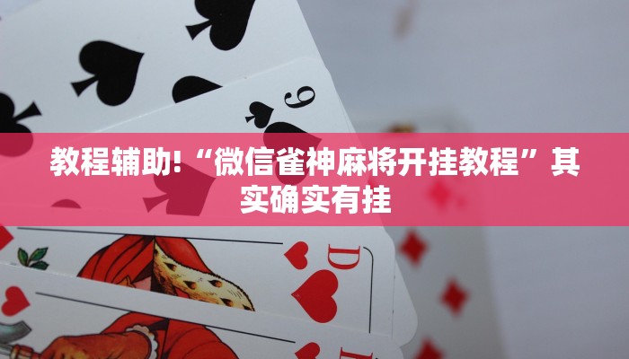 教程辅助!“微信雀神麻将开挂教程”其实确实有挂